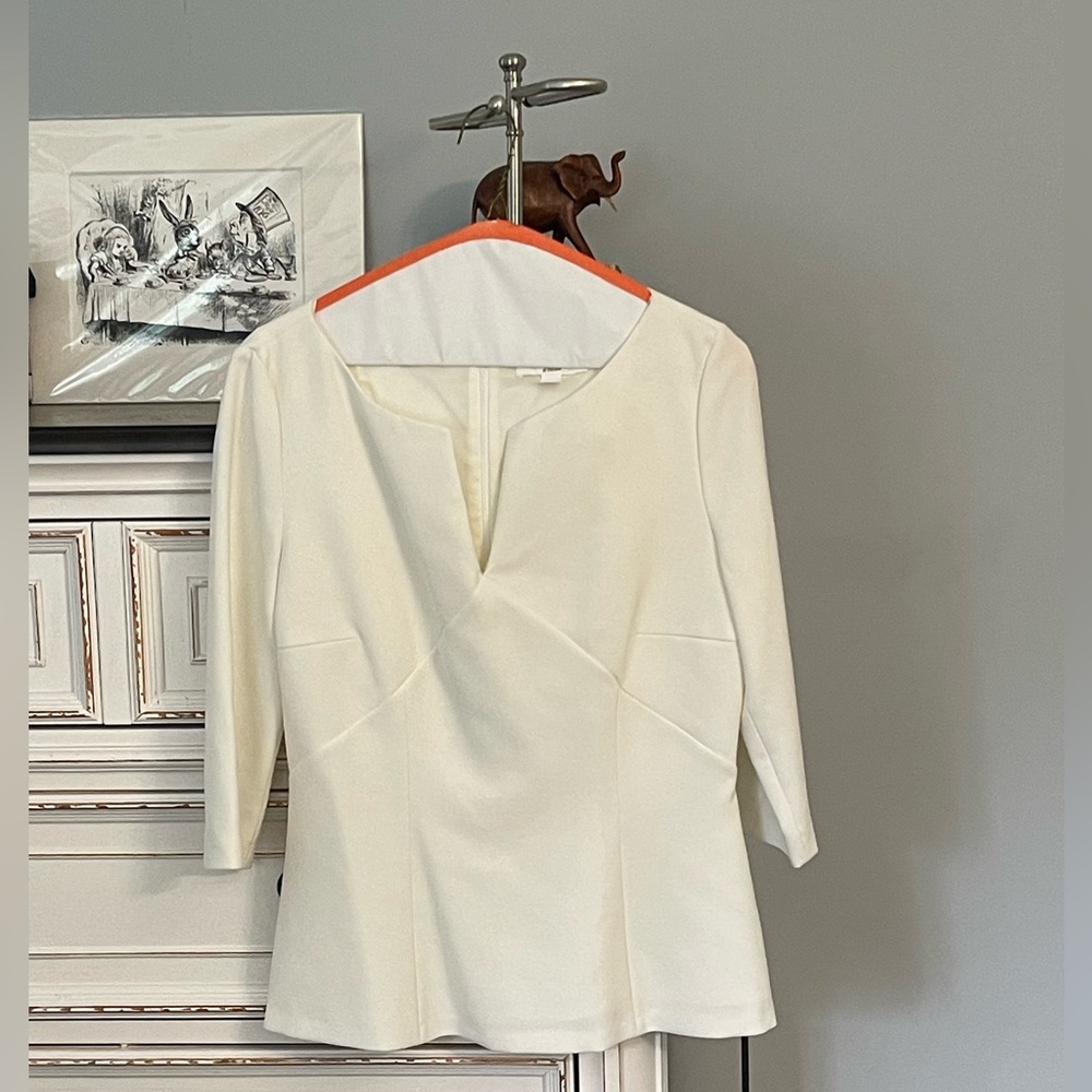 Hugo Boss Soft White Structured Top